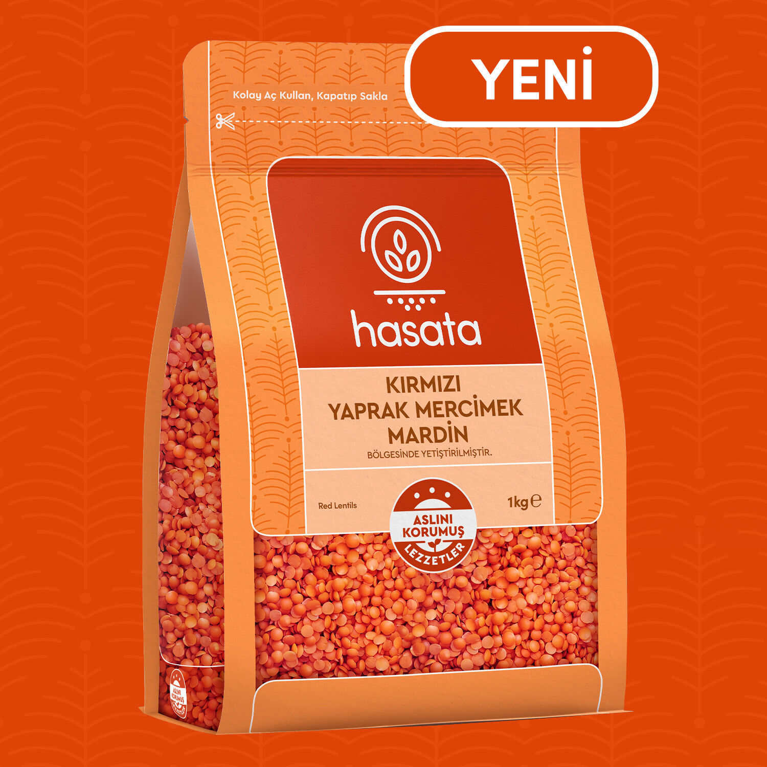 Hasata Mardin Kırmızı Yaprak Mercimek (1 Kg) - 1