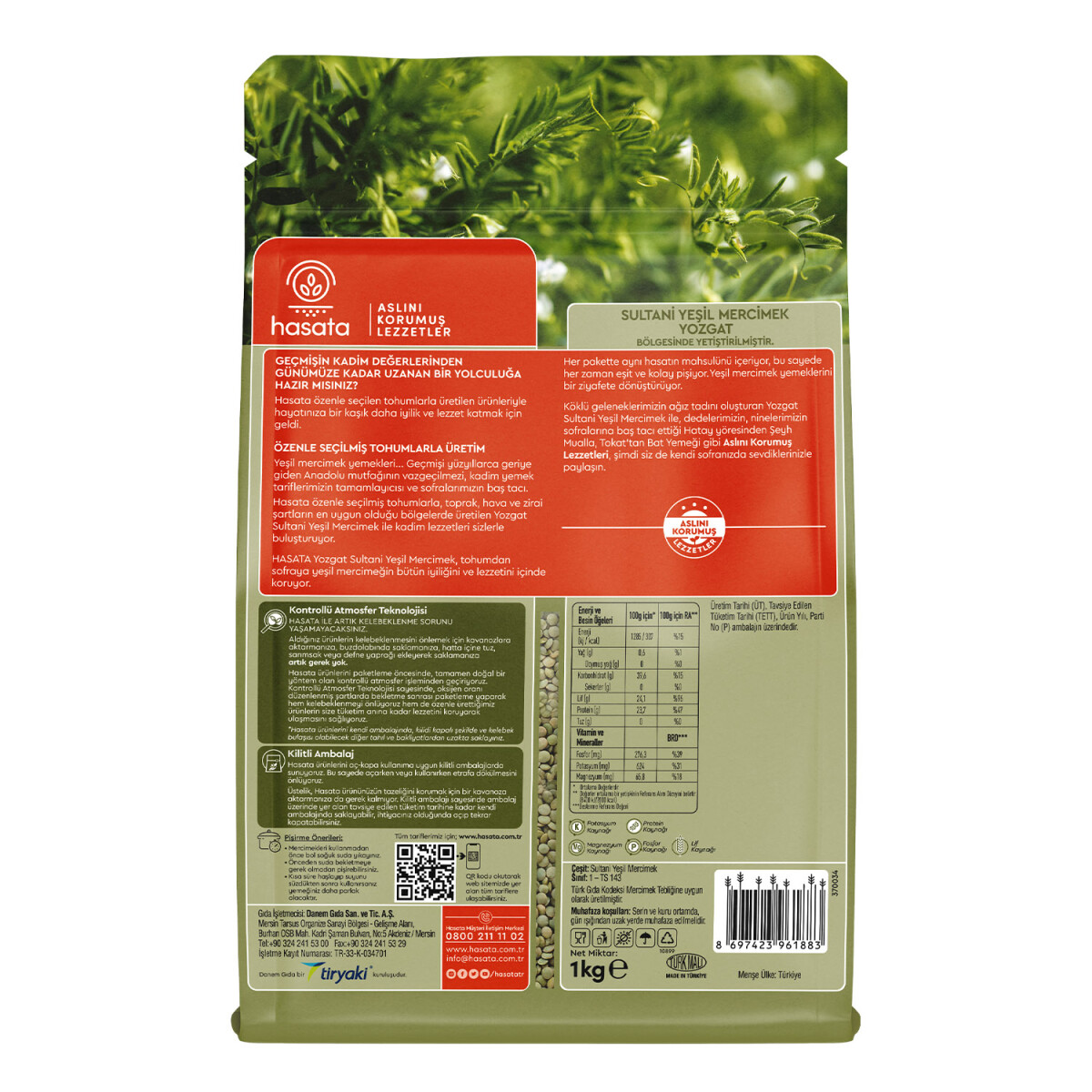 Hasata Yozgat Sultani Yeşil Mercimek (1 Kg) - 4